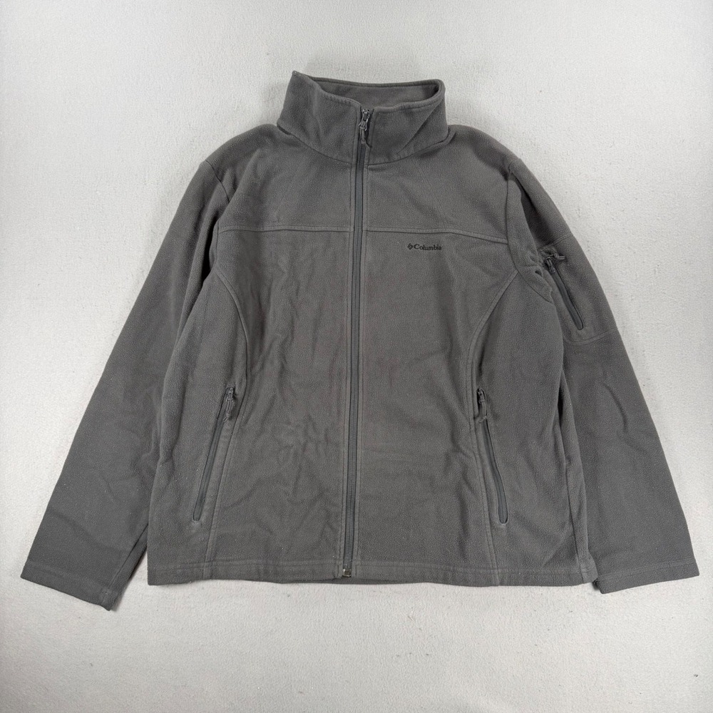Columbia Womens 1X Fleece Jacket Full Zip Charcoal Gray Fast Trek II WW3158